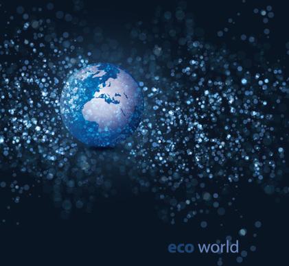 eco with world elements vector graphic