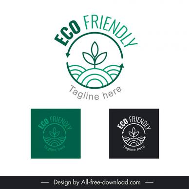ecogreen logo template flat classical handdrawn isolated tree circle
