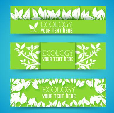 ecology banner green style vector