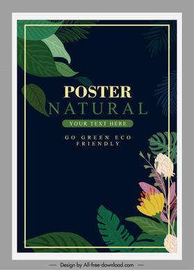 ecology banner template dark colorful classic nature elements