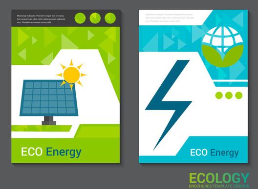 ecology brochure design with energy symbol illustration