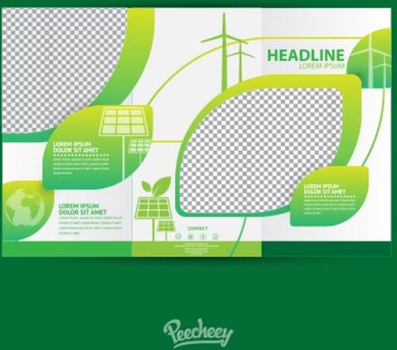 ecology brochure design with transparent segments