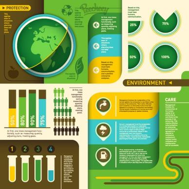 ecology green infographic set
