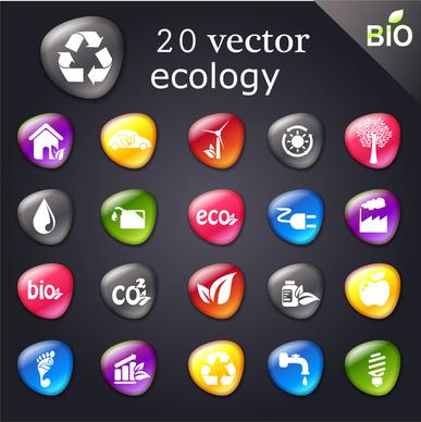 ecology icons set