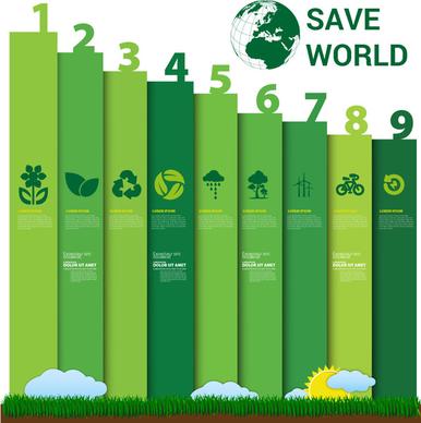 ecology infographic design with vertical chart