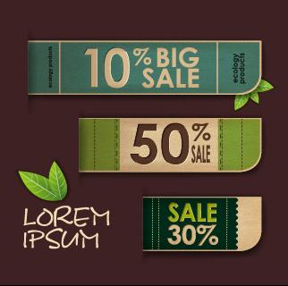 ecology products price tags vector set