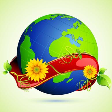 ecology with earth concept design vector