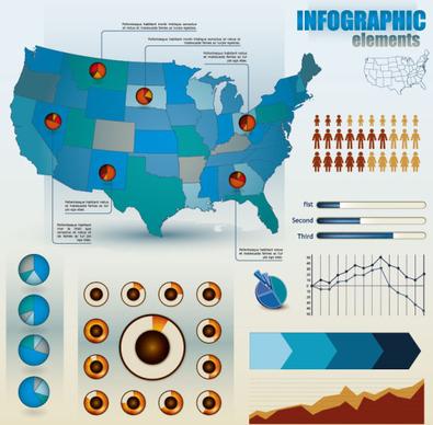 economy infographics design elements vector graphic