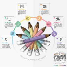 education with learning infographic design vector