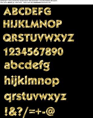 Effect Letters Alphabet Gold clip art