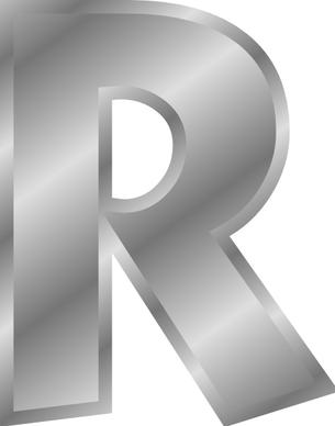 Effect Letters Alphabet Silver R clip art