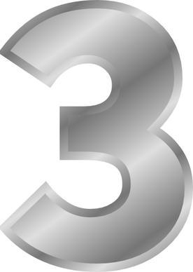 Effect Letters Number 3 Silver clip art