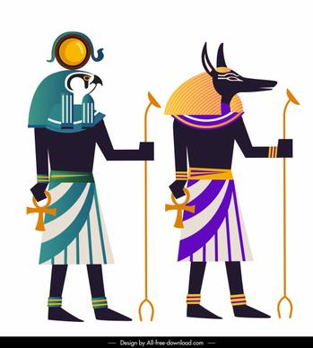 egypt legendary icons ancient animal human sketch