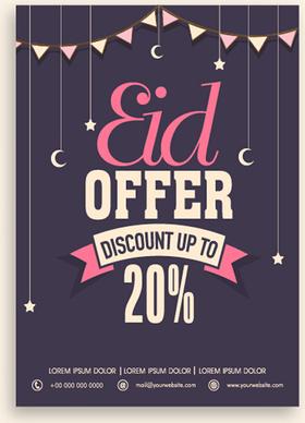 eid special offer sale flyer vector set