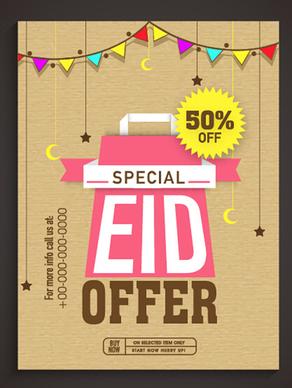 eid special offer sale flyer vector set