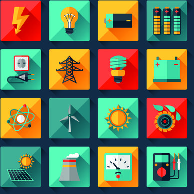 electricity icons creative vector