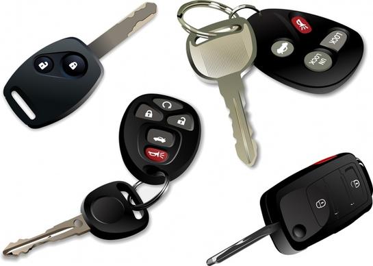 car keys icons electronic modern design 3d sketch