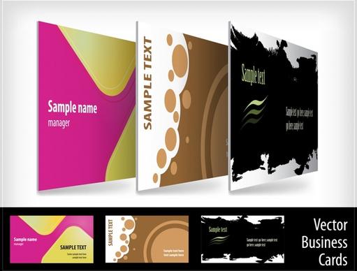name card templates colored abstract dark bright design