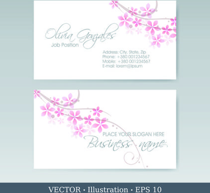 elegant business cards vectors illustration set