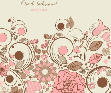 elegant floral background pattern 05 vector