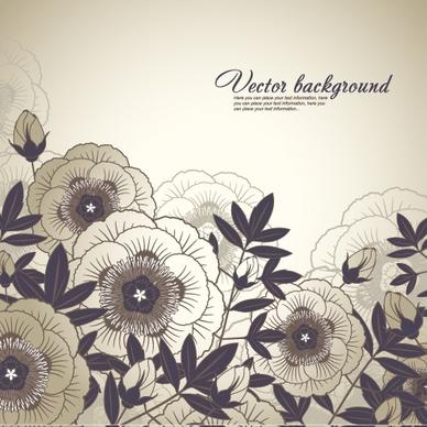 flower background dark flat retro handdrawn sketch