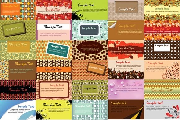 business card background templates collection colorful classic themes