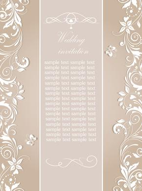 elegant floral decor wedding invitation cards vector