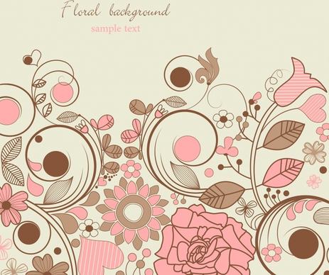 flower background bright colorful classical flat handdrawn