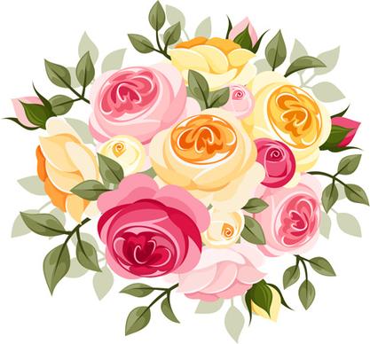 elegant flowers bouquet vector