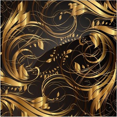 decorative pattern template luxury golden dynamic messy curves