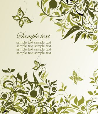 elegant green floral vector background