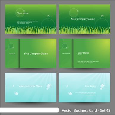 elegant green natural business cards vector
