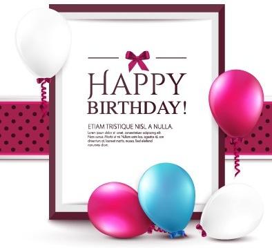 elegant happy birthday balloon background vector