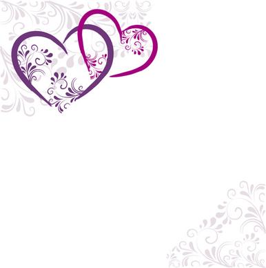 elegant heart with floral background vector
