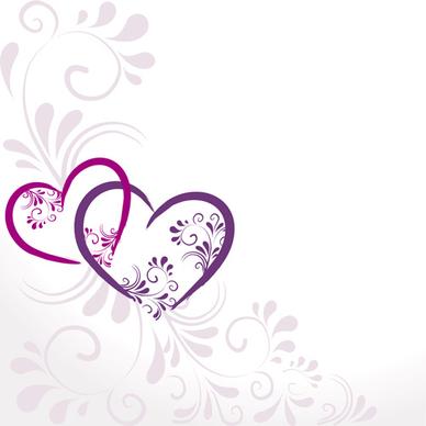 elegant heart with floral background vector