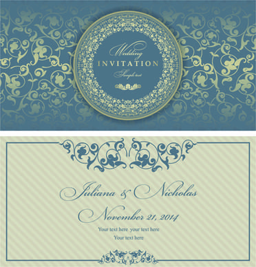 elegant invitations vintage style design vector