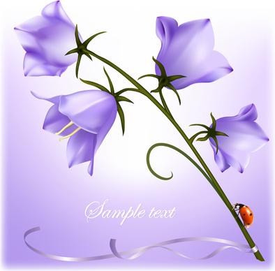 elegant purple flower background art vector