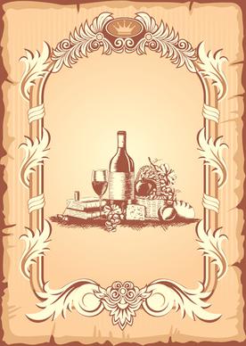 elegant restaurant wine menu vector graphics