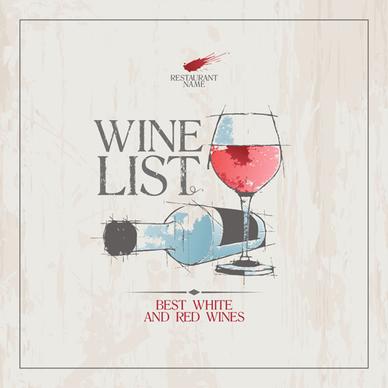 elegant restaurant wine menu vector graphics