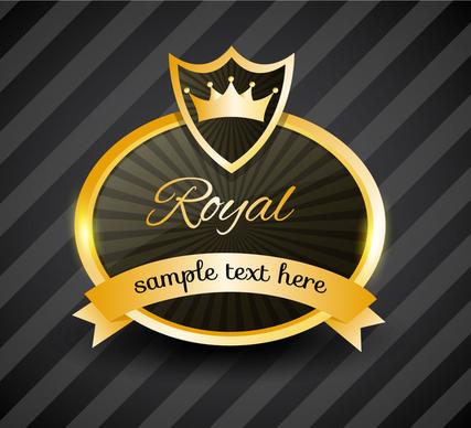 elegant royal label design on striped background