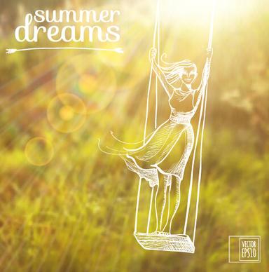 elegant summer dreams vector background art