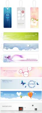 elegant summer tags and banners vectors