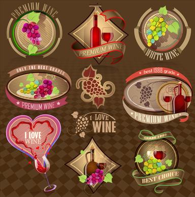 elegant wine labels vector