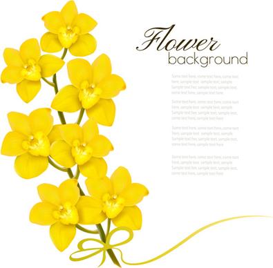 elegant yellow flowers art background vector