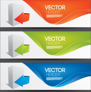 elemenets of colored banner design vector