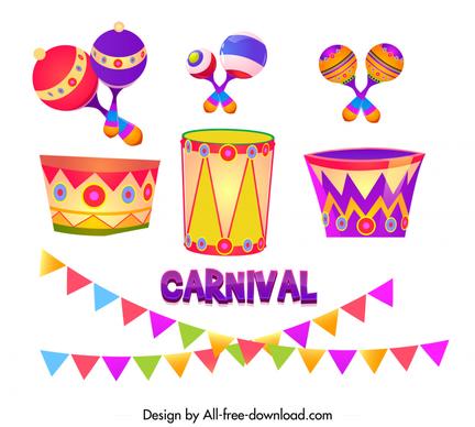 element carnival design elements ribbon drum sketch 