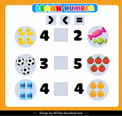 elementary math learning background bright colorful cute decor