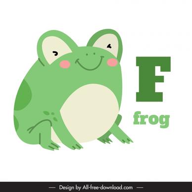elementary school education design elements cute frog f text cartoon design