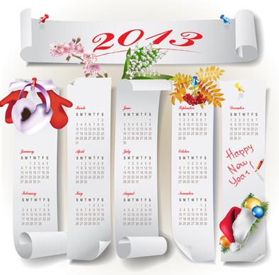 elements of calendar grid13 design vector set