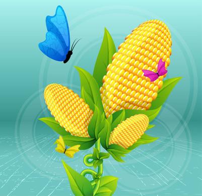 elements of cartoon plant illustration vector